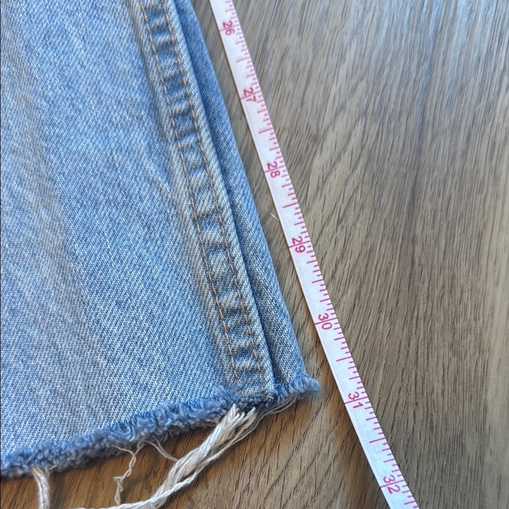 Zara Blue Straight Leg Jeans with Distressed Details - Picture 5 of 8